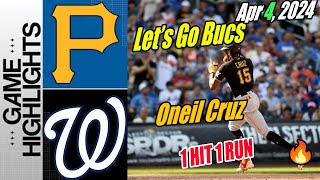 Pittsburgh Pirates vs Washington Nationals Highlights  Oneil Cruz START WITH A RUN [upl. by Sunil301]