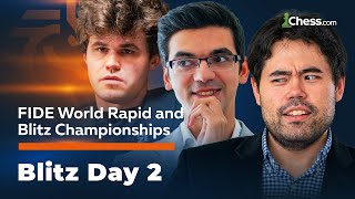 FINAL DAY Hikaru Fights Magnus For Blitz World Championship With Giri Chasing  Day 2 [upl. by Azzil]