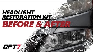 OPT7 Headlight Restoration Kit Before and After Ceramic Nu Coating [upl. by Kirkpatrick137]