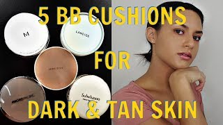 5 BB Cushions For Dark amp Tan Skin  Innisfree amp More  Beauty Review [upl. by Darwen]