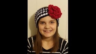 How to Crochet a Ear Warmer  Houndstooth Stitch Ear Warmer Tutorial [upl. by Anitsyrk]