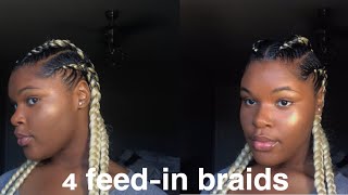 4 FEEDIN BRAIDS QUICK AND EASY [upl. by Suivatnom]