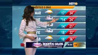 Fannia Lozano y el clima en Las Noticias Monterrey 0800 AM 22Abr2013 Full HD [upl. by Leffert]