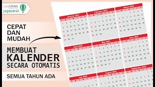 Membuat Kalender Dengan Mudah dan Cepat di Coreldraw [upl. by Innad]