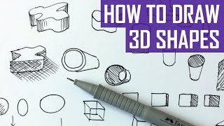 How to Draw 3D Shapes  Exercises for Beginners [upl. by Livingston]