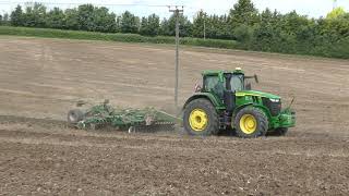 John Deere 7R330 Cultivating with Simba Great Plains Cultivator [upl. by Billmyre]