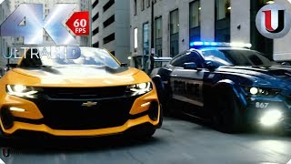 Transformers 5 The Last Knight Bumblebee vs Barricade Bluray FULL HD [upl. by Boccaj]