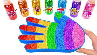 Satisfying Video l How to make Rainbow Slime Hand Bathtub FROM Mixing Glitter AND Glitter ASMR [upl. by Enileuqaj936]