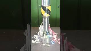 Crushing Candles And Crayons With Hydraulic Press [upl. by Clem]