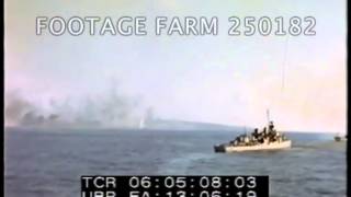 Iwo Jima Bombardment Seen From Destroyer 25018201  Footage Farm [upl. by Erdman]