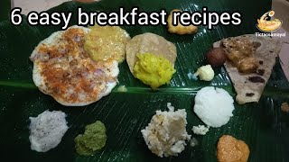 Tictacsamayal 6 easy breakfast recipes in tamileasy breakfast ideas [upl. by Marybelle]