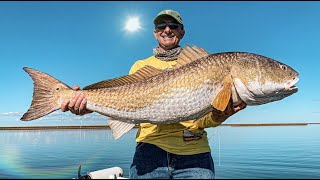 FLY FISHING FOR GIANT REDFISH OF THE LOUISIANA MARSH  4K DRONE FOOTAGE  2020 [upl. by Urson168]