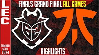 G2 vs FNC Highlights ALL GAMES  LEC Season Finals GRAND FINAL  G2 Esports vs Fnatic [upl. by Purcell729]