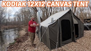 Kodiak Canvas 12x12 Cabin Hot Tent Full SetUp [upl. by Pritchett]