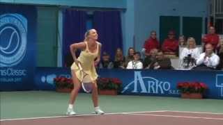 Tennis Classic 2011 Wozniacki and Cibulkova are great dancers [upl. by Donnelly466]