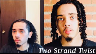 Two strand twist on my sons natural curly hair  mixed hair [upl. by Hterag]