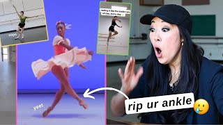 BALLET FAILS pointe shoe fitter reacts [upl. by Ammadas117]