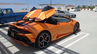 Lamborghini Huracán Evo Spyder w startup roof opening [upl. by Fonsie811]