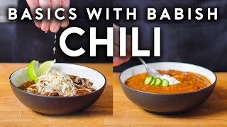 Carnivorous Chili amp Vegetarian Chili  Basics with Babish [upl. by Ahtis874]