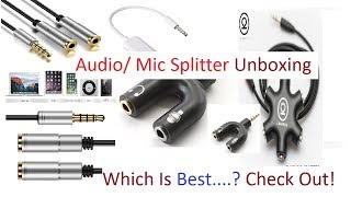 35mm Audio Mic Splitter Unboxing  How To Connect 2 EarPhones In 1 Mobile [upl. by Lynd550]