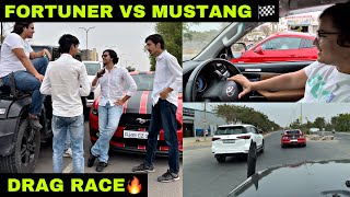 FORTUNER VS MUSTANG DRAG RACE KARADI 🏁🔥 BHAIYO KA BHAUKAAL IN JAIPUR 🚨❤️ [upl. by Pat255]