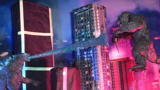 Godzilla vs Kong  Hong Kong Battle  Stop Motion  Hiya Toys Part 1 [upl. by Adnohsar]