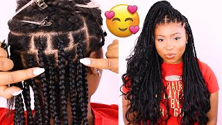 Braid My Hair With Me BOHO GODDESS BOX BRAIDS Tutorial for Beginners Learn How To Braid Like a Pro [upl. by Averi]