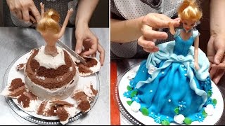 Barbie Doll Dress Cake  How To Make by Cakes StepbyStep [upl. by Brnaba406]