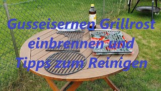 Gusseisernen Grillrost einbrennen und Tipps zum Pflegen [upl. by Nwahc779]