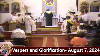 Vespers and Glorification  Holy Virgin Fast  H G Bishop Abraham  August 7 2024 [upl. by Nnylatsyrk]