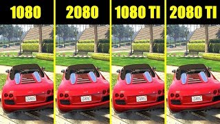 GTA 5 RTX 2080 TI Vs RTX 2080 Vs GTX 1080 TI Vs GTX 1080 Frame Rate Comparison [upl. by Ylrebmek]