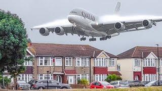 ✈️ 100 BIG PLANE TAKEOFFS and LANDINGS from UP CLOSE  London Heathrow Plane Spotting LHREGLL [upl. by Naesyar]