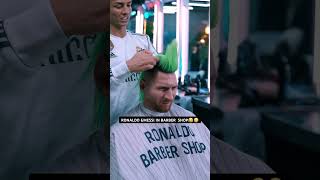 RONALDO amp MESSI IN BARBER SHOP 😂😳 [upl. by Gothard]