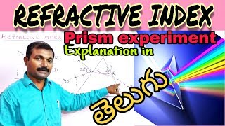 Refractive index of material of Prism experiment in telugu [upl. by Osrick]