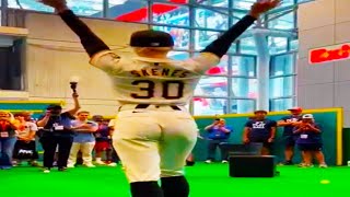 Livvy Dunne impersonating Paul Skenes at Fanatics Fest  Jacob Javits Center  Pittsburgh Pirates [upl. by Nylssej174]