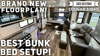 New Cougar Travel Trailer is the BEST Bunk Model EVER 2022 Keystone Cougar 30BHS [upl. by Chariot]