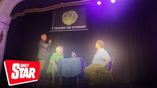 Liz Truss storms off stage after lettuce banner appears [upl. by Enoved]