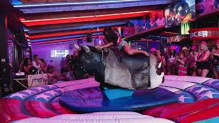 🔥 WILD RIDE  DressClad Girls vs Benidorm Bull  Mechanical Bll Madness  Epic Fail August [upl. by Mazur]