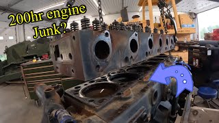 Pulling apart a dead ex military John Deere engine with only 200 hrs 90L 6090 part 1 [upl. by Bobseine]