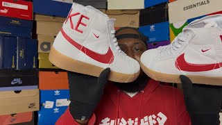 Nike SB Blazer Zoom Mid PRM University Red Gum Bottoms [upl. by Highams40]