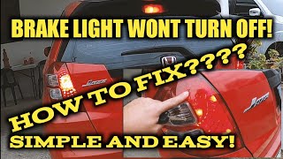 BRAKE LIGHT WONT TURNOFF HOW TO FIX TEN YEARS OLD HONDA JAZZ [upl. by Idette]