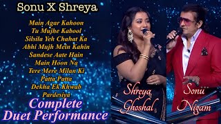 Sonu Nigam and Shreya Ghoshal Full Singing Performance in KBC  Sonu x Shreya singing in kbc [upl. by Nosylla]