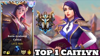 Wild Rift Top 1 Caitlyn Battle Academia Skin Gameplay Rank Sovereign [upl. by Reld]