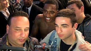 ADRIEN BRONER RIGHT AFTER JESSIE VARGAS FIGHT ALL SMILES WITH FANS [upl. by Ekrub]