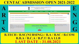 CENTAC ADMISSION OPEN 20212022  LAST DATE 31082021  ENGG  ARTS amp SCIENCE  LLB [upl. by O'Donnell]