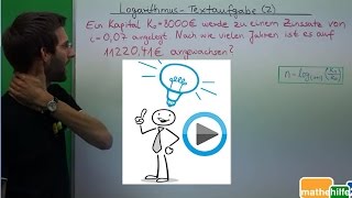 Logarithmus Textaufgabe 2  Kapitalanlage [upl. by Roda]