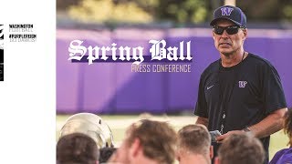 Football Chris Petersen Spring Ball Press Conference Day 9 [upl. by Yablon]