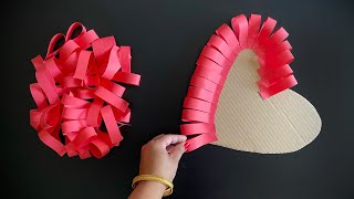 Easy Valentine’s Day Craft idea  Paper Craft for Home Decoration  DIY Paper Heart Wall Hanging [upl. by Aurora]