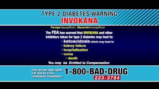 Pulaski Law Firm Invokana  FDA Diabetes Warning 1800BadDrug [upl. by Ruperta]