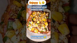 Bread pizza recipe 🤤 without oven Quick and easiest bread pizza youtubeshorts pizza shorts [upl. by Marutani]